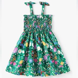 NWOT Floral Green Sundress with Cartoon Print